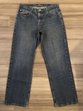 CUBAVERA Men’s High Rise 100% Cotton Straight Denim Blue Jeans-Size 34/32